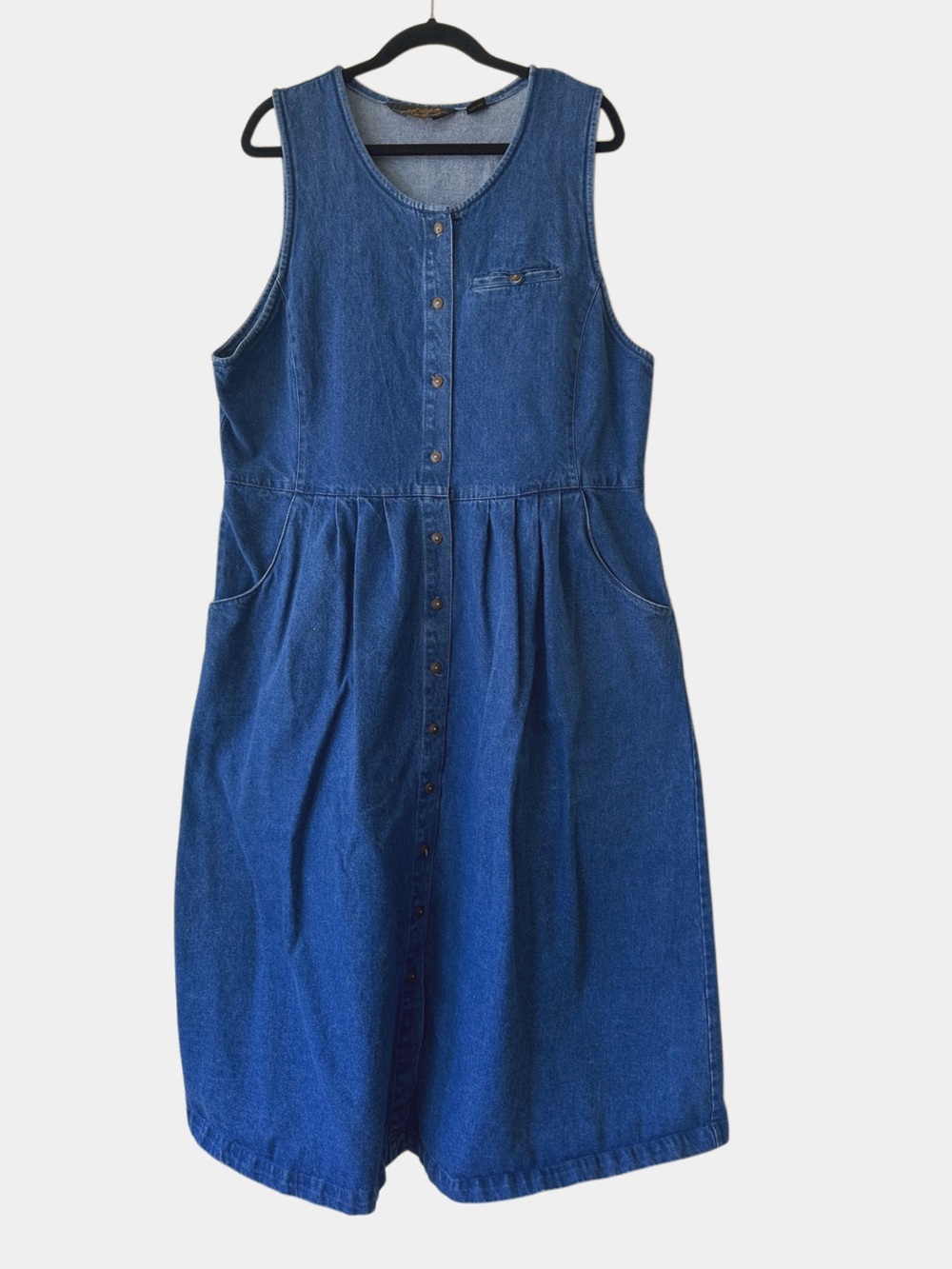 Vintage Blue Denim Button-Front Dress